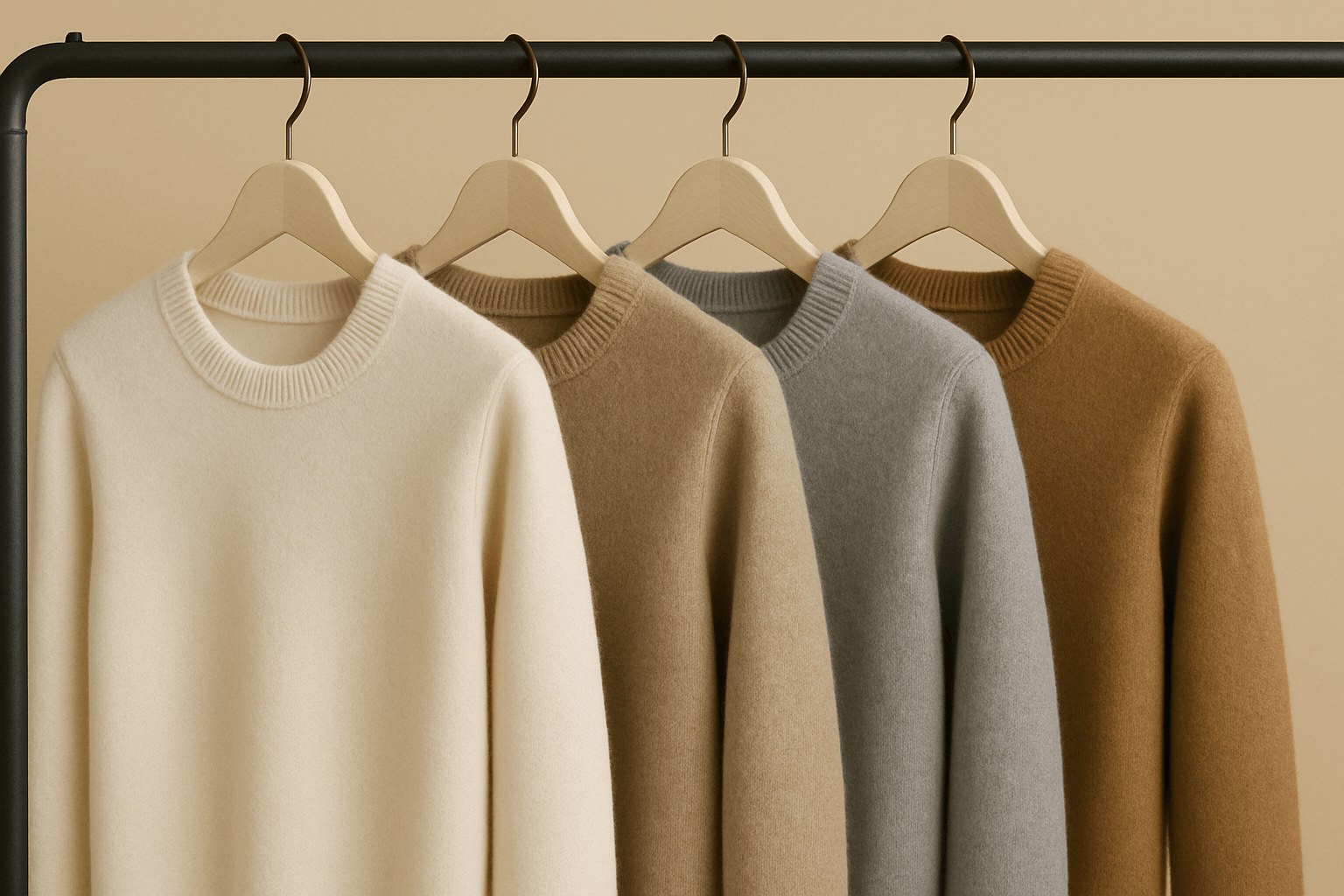 A collection of well-fitting sweaters on display